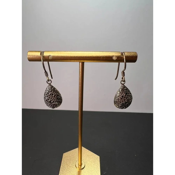 Bali style sterling silver dangle earrings - Picture 4 of 9